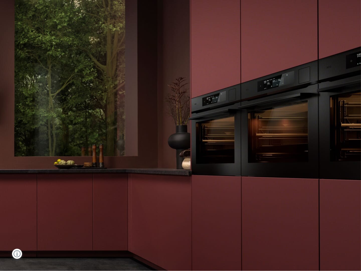 Cuisine moderne avec des fours AEG.