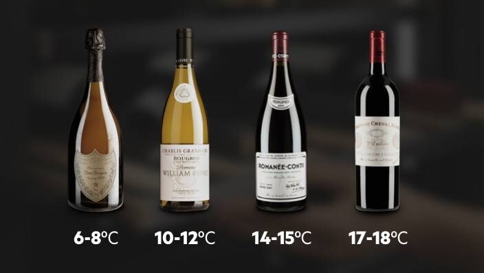 Température de service idéale pour différents vins
