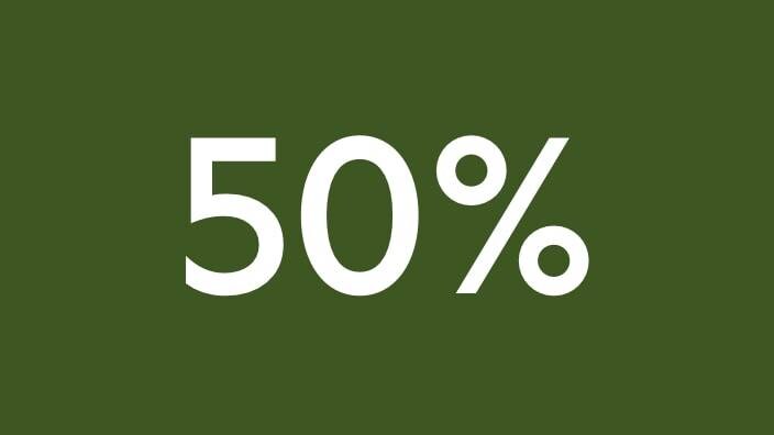 50 % texte