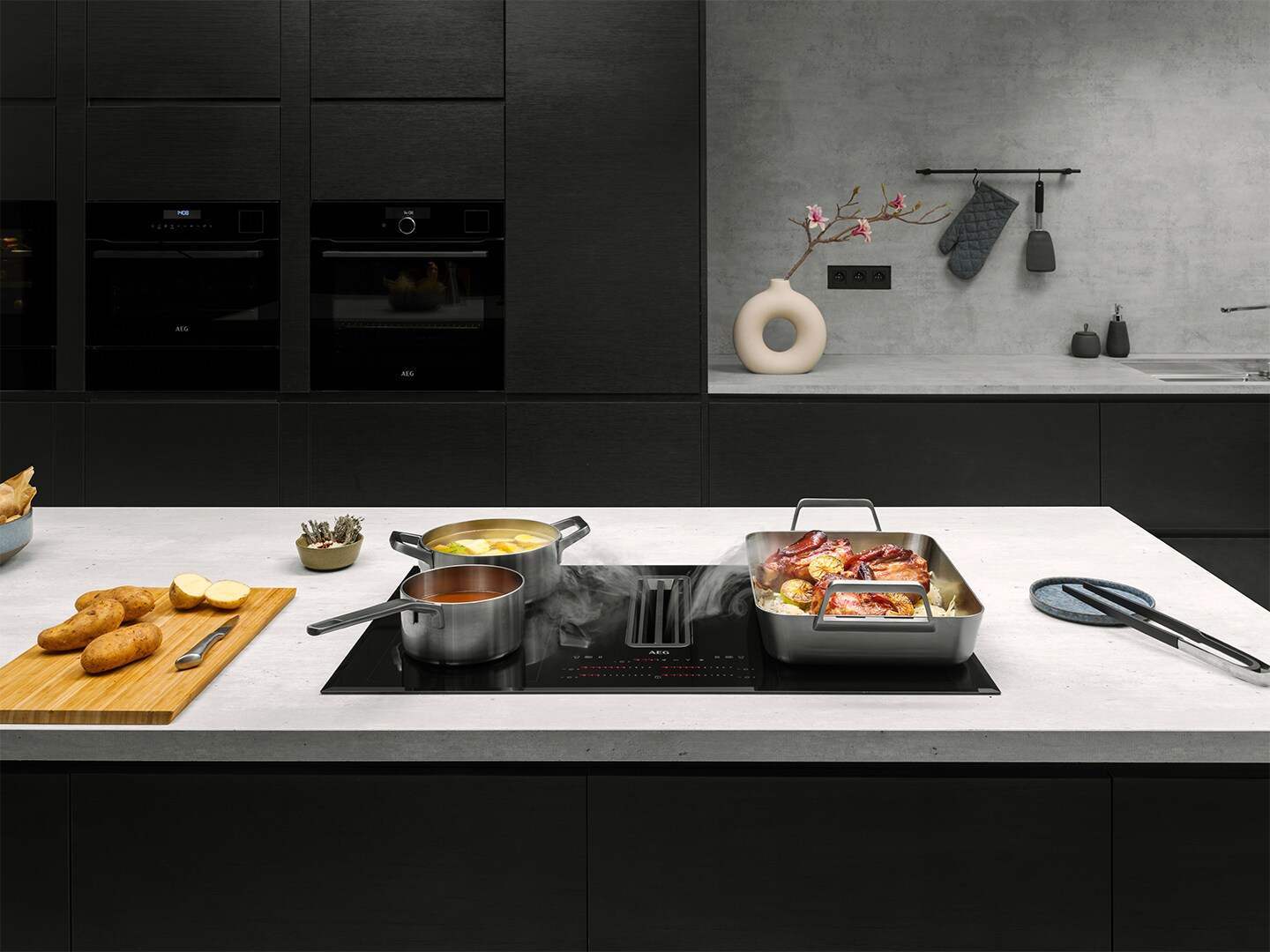 Table de cuisson avec hotte intégrée